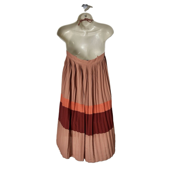 COREY LYNN CALTER ANTHROPOLOGIE Color Block Pleated Hi Low Mini Dress Small Boho - Picture 4 of 9